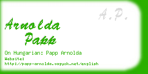 arnolda papp business card